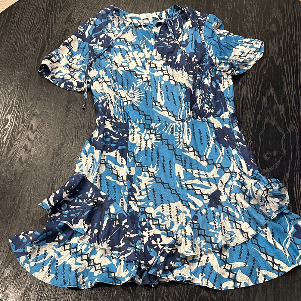 Reiss Blue and White Mini Dress